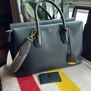 MCM MILLA Grainy Leather Large Tote Bag